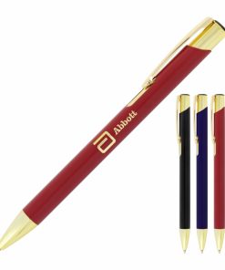 Executive Metal Pen Ballpoint Matte Finish Gold Trim Julie